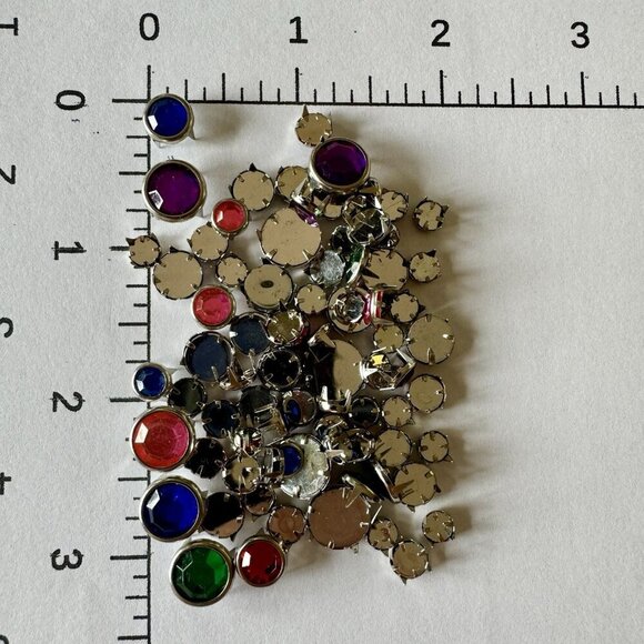 BUTTONS CLEAR FACETED RHINESTONES- Scrapbooking Embellishment Stampin Up Bazzill - Picture 7 of 8
